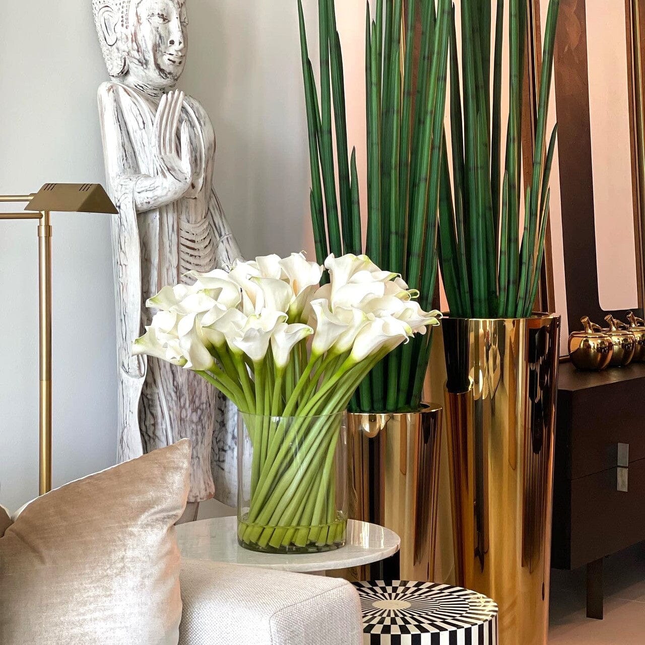 Calla Lilies in Glass Cylinder