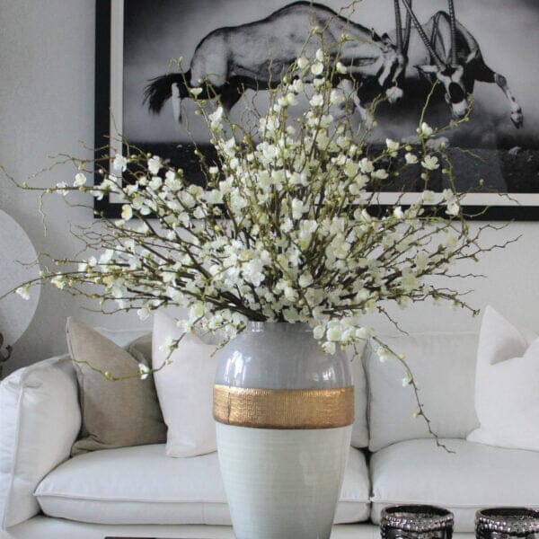 "Goddess" Vase with Cherry Blossom Branches