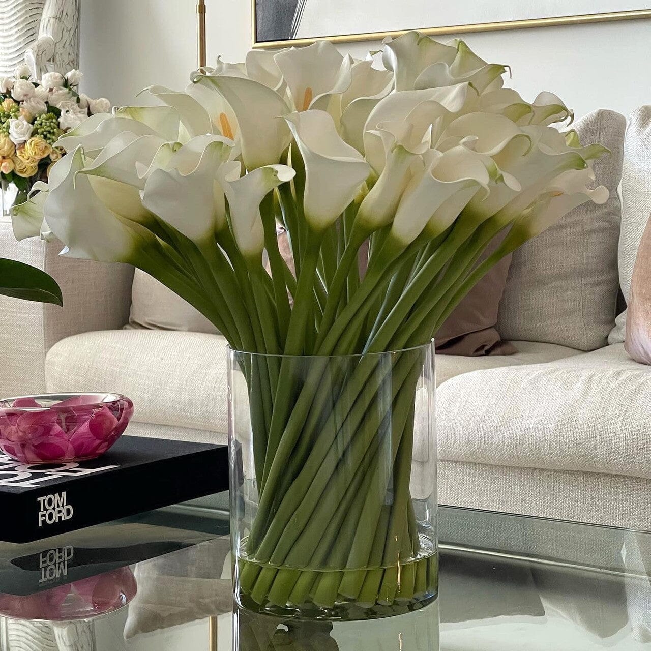 Calla Lilies in Glass Cylinder