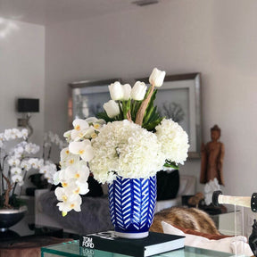 Inca striped vase with mixed bouquet