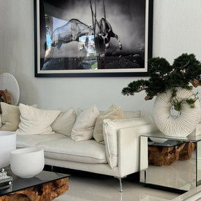 Large Eternity Vase with Hanging Bonsai and Driftwood