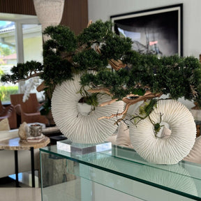 Large Eternity Vase with Hanging Bonsai and Driftwood