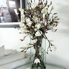 White Magnolia Vase in Modern Home 20"