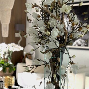 White Magnolia Vase in Modern Home 20"