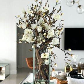 White Magnolia Vase in Modern Home 20"